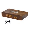 thumbnail image 1 of jifeng Alarm Clock with Charging LED Screen Feature Multipurpose for Gift Table Bedroom Brown, 1 of 9