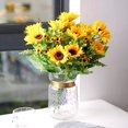 thumbnail image 3 of Tifuly - 2 ramos de flores artificiales de girasoles de tallo largo, flores de oto&ntilde;o, girasoles de seda falsos realistas con tallos para centros de mesa de boda, oficina, hogar, Tifuly NA, 3 of 7