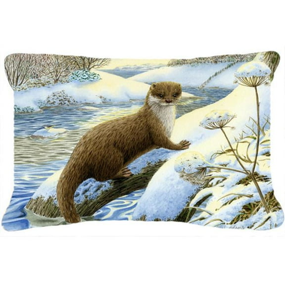 Winter Otter Fabric Decorative Pillow