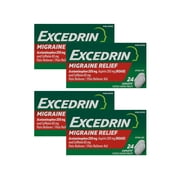 4 Pack - Excedrin Migraine Pain Relief, 24-Count Caplets Each