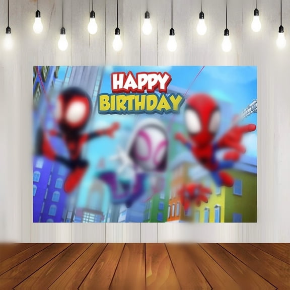 Happy Birthday Anime Theme Backdrops Banner Birthday Party Decor Supplies,5.9x3.6ft