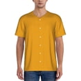 thumbnail image 4 of Haiem Hip Hop Hipster Baseball Jersey Button Down Shirts Sports Uniforms Men Women Jersey(Goldenrod,X-Large), 4 of 9