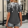 thumbnail image 4 of Camiseta de Cuello en V de Impresión Casual de Manga Corta de las Mujeres, Top Cómodo Ligero para la Primavera Y el Verano, 4 of 6