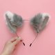 thumbnail image 5 of 3 piezas Diadema con orejas de gato para cosplay, diadema mullida para niña y mujer, bonita diadema con orejas de gato para fiesta, pelo largo, 5 of 5