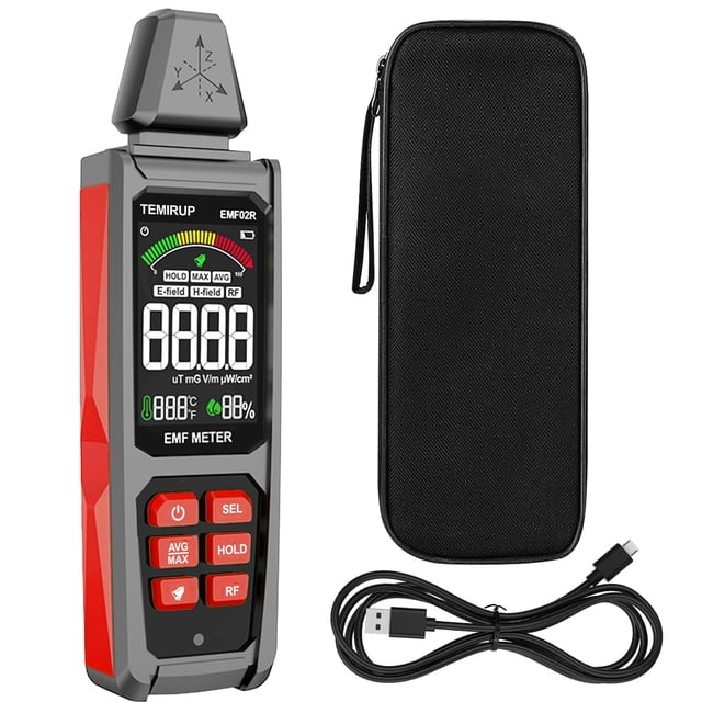 Detector EMF Temirup 5 en 1, medidor de radiación EMF portátil