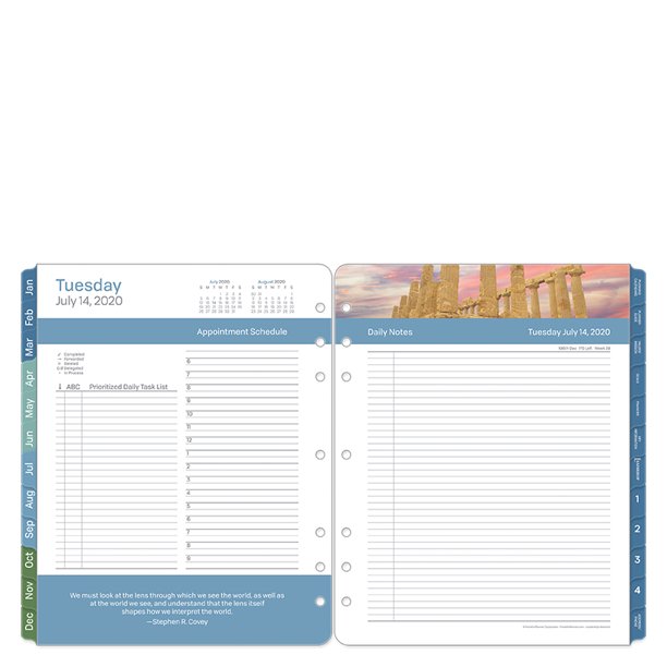 FranklinCovey Monarch Leadership Daily Ringbound Planner Jul 2020