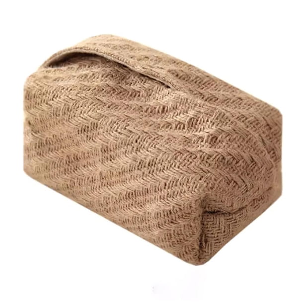 Bolsa De Tejido De Lino De Algodón Caja De Bombeo Rústica Bolsa De Almacenamiento De Escritorio Tejida Bolsa Organizadora Decorativa Para Dormitorio Sala De Estar Baño Escritorio Foto Prop seitruly HA027894-02