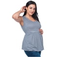 thumbnail image 1 of Blusa Maternidad Rayada Fresca Cómoda Ropa Embarazo Blusa Suave Mujer Sin Mangas Casual Color Azul Marino, 1 of 4