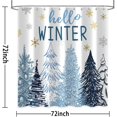 thumbnail image 3 of Christmas Shower Curtain, Winter Blue Xmas Tree Snowflake New Year Holiday Bathroom Accessories Set, Waterproof Fabric Shower Curtain for Bathroom Decor 72X72Inch, 3 of 6