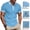 Light Blue, variant on Dianli Gifts Summer Men's Solid Color Versatile Shirt Button Lapel V Neck Waffle Collar Short or Long Sleeve Lightweight Breathable Casual Vacation Beach Everyday Top