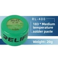 thumbnail image 1 of Eco-Friendly Lead-Free Solder Paste, 183℃ Medium Temperature No-Clean Formula for Mobile Phone Repair, BGA Soldering, Syringe Application, RL-400 Model, 20g, Export-Quality Electronic Welding Paste, 1 of 6