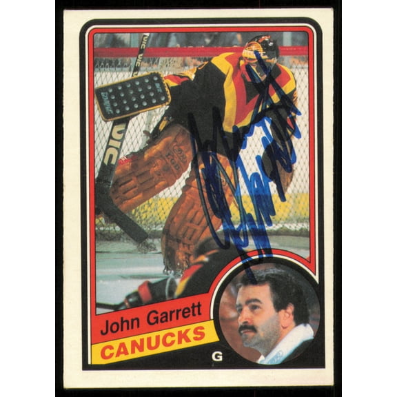 John Garrett Autographed 1984-85 O-Pee-Chee Card #317 Vancouver Canucks SKU #255062