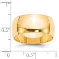 thumbnail image 3 of 14K Yellow Gold 14Ky 10mm Half Round Band Size 13 Made In United States hr100-13, 3 of 5