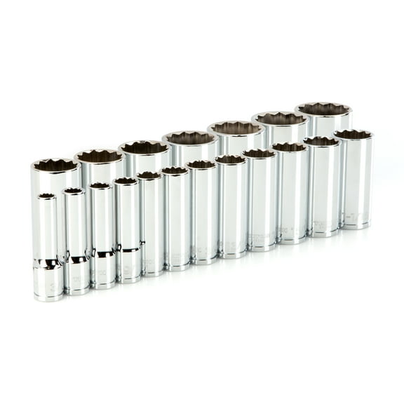 TEKTON 1/2 Inch Drive Deep 12-Point Socket Set, 19-Piece (3/8 - 1-1/2 in.) | SHD92015