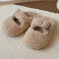 thumbnail image 4 of HUANBAI Cozy Lined Slippers For Girls Warm Indoor Outdoor Soft Sole Winter Booties With Comfortable Kids Slide On Shoes For Toddler And Little 5.5-6 Years, 4 of 6