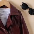 thumbnail image 7 of TASICA Toddler Boys Leather Jackets Zip Up Spreads Collar Coat Casual Solid Color Long Sleeve Outwear Oversized Wrinkle Free Fashion Jackets Fall Winter Outfit Clothe, 7 of 7