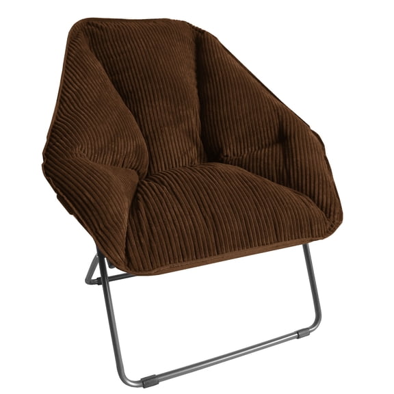 Zenithen Hexagon Folding Portable Dish Chair for Dorm and Game Room, Living Room, Brown (Pack of 1)