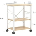 thumbnail image 2 of SOGES 3-Tier Kitchen Baker's Rack Utility Microwave Oven Stand Kitchen Cart Island Oak, 2 of 7