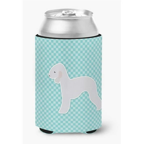 Caroline's Treasures BB3694CC Bedlington Terrier Checkerboard Blue Can or Bottle Hugger, Can Hugger, multicolor