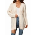thumbnail image 3 of Womens Oversized Cardigan Sweaters Open Front Cable Knit Lantern Long Sleeve Chunky Outwear Coats Apricot M, 3 of 10