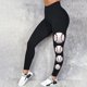 thumbnail image 3 of Gibobby Leggings Invierno Mujer Leggings ajustados elásticos con estampado béisbol para mujer para uso externo（Negro， S), 3 of 4