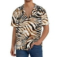 thumbnail image 3 of Honeii 's Watercolor Zebra for men's short-sleeved button-up collared shirt featuring a pocket, perfect for beach vacations, and travel adventures., 3 of 5