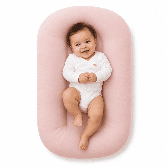 Baby Lounger,Infant Support Cushion and Tummy Time Mat for Newborns,Portable Padded Floor Seat,29.5 x 17.7 x 3.5 in