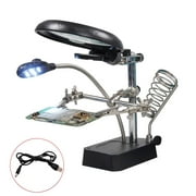 yotijay Adjustable Magnifier Lamp Workshop Eye-Caring with 5 LED Lighting Crafts Beading