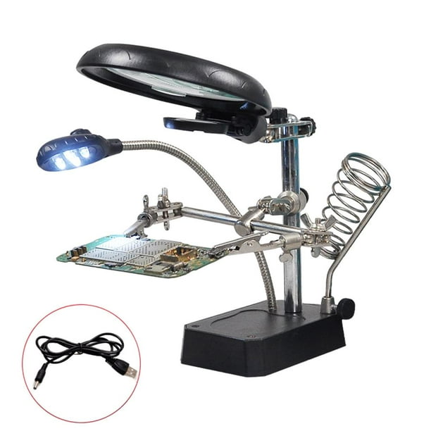 Lámpara de lupa Taller de metal que con 5 luces LED Artesanía industrial Talla de de reparación de joyas