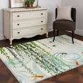 thumbnail image 3 of Spring Green Leaves Area Rugs 2.7'x5', Washable Small Throw Rugs for Kitchen Bedroom, Japanese Koi Fish Birds Vintage Indoor Outdoor Rug Non-Slip Low Pile Carpet Runner Reversible Floor Mats, 3 of 8