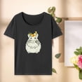 thumbnail image 4 of Camiseta con estampado de ardilla para mujer, Top de manga corta, camiseta elegante para mujer, camiseta con cuello redondo para viajes, mochilero, co M, 4 of 8