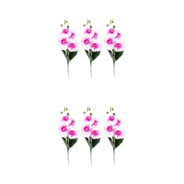 Advancent 3x Elija opciones ecológicas con estas orquídeas de plástico para la decoración del hogar Plastic Low quad White purple quad Blanco violeta 2Conjunto