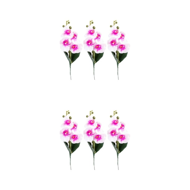 Flores Artificiales Phalaenopsis Inteprter 3 Piezas Quad Blanco Violeta