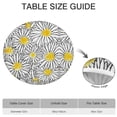 thumbnail image 6 of White Daisy Flower Black Lines Pattern Round Fitted Tablecloth with Elastic Edge,Dining Table Cover Waterproof,Outdoor Round Tablecloth for Camping,Dining,Indoor and Outdoor, 6 of 7