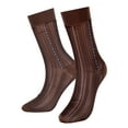 thumbnail image 2 of Deago 1-5 Pairs Mens Silk Socks Sheer Dress Socks Ultra Thin Nylon Business Sox Summer Cool Crew Socks (Coffee), 2 of 10
