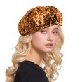 thumbnail image 4 of GHSOHS Hat Cowboy Hat Silk Bonnet Beanie Skullies Beanies Women Fashion Sparkling Sequins Beret Colorful Cap Nightclub Dress Hat Warm Baseball Caps Berets Fedoras Visors Coffee Newsboy Caps, 4 of 4