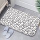 thumbnail image 1 of Alfombras de baño Fanshiluo de espuma viscoelástica a rayas de 40 x 60 cm de grosor, suaves y absorbentes, de terciopelo, con lunares en la parte inferior, lavables a máquina, ideales para decorar el, 1 of 5