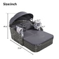 thumbnail image 5 of 79.9 Inch Outdoor Sunbed with Adjustable Canopy, Double Lounge Daybed with Pillows, PE Rattan Sofa Bed for Patio Balcony Backyard, Gray Wicker and Cushion, 5 of 8