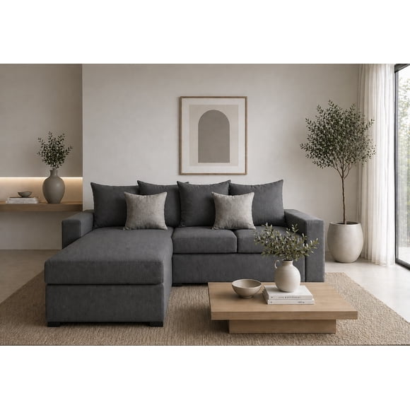 Sala Esquinera EL BAZAR STORE Ares 215x165 cm Lino nacional Gris Oxford