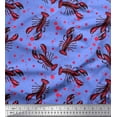thumbnail image 1 of Soimoi Viscose Chiffon Fabric Dot & Lobster Ocean Printed Fabric 1 Yard 42 Inch Wide, 1 of 1