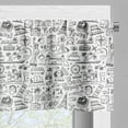 thumbnail image 5 of Ambesonne Travel Valance & Curtain, Travel Sketch Style, 55"x24", Charcoal Grey and White, 5 of 7