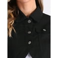 thumbnail image 5 of DARING DIVA Women's Casual Collared Long Sleeve Crop Jean Jackets S Black, 5 of 6