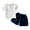 Dark Blue, variant on Xijirk Baby Muslin Cotton Short Sleeve Tee & Shorts Set Neutral Summer Outfit for Boys & Girls,4-5 Years
