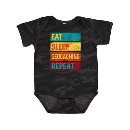 

Inktastic Geocacher Adventure Eat Sleep Geocaching Repeat Gift Baby Boy or Baby Girl Bodysuit