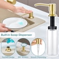 thumbnail image 3 of Wowkk Kitchen Sink Faucets with Pull Down Sprayer and Soap Dispenser, 304 Stainless Steel Single Handle Kitchen Faucet, 2 Water Modes with Deck Plate for Laundry Utility Camper, Brushed Gold, 3 of 10