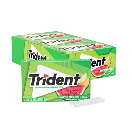 Trident Watermelon Twist Sugar Free Gum, 12 Packs of 14 Pieces (168 Total Pieces)