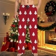 thumbnail image 6 of Mens Pajama Pants with Pockets Christmas Printed Mid Waisted Casual Pants with Drawstring And Comfortable Loose Pants Lounge Bottoms Soft Sleepwear, 6 of 7