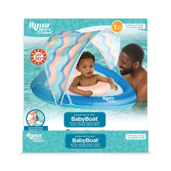 Aqua Swimschool Grow-with-Me Baby Boat with Adjustable Seat Pool Float