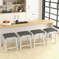 thumbnail image 5 of Costway 24'' Dining Bar Stool Set of 2 Counter Height Padded Seat Wood Frame Kitchen White, 5 of 9
