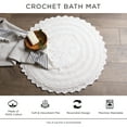 thumbnail image 4 of DII Mauve Round Crochet Bath Mat, 27.5x27.5", 4 of 4